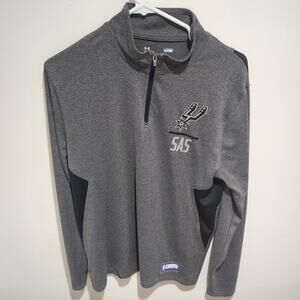 San Antonio Spurs 1/4 Zip Pullover Mens Large Fitted Under Armour NBA Combine